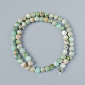 Korálky Chrysoprase (umělý akryl) – hladká kulička, průměr 6,5 mm, délka 40 cm, na niti