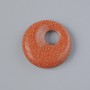 Přívěšek ve tvaru donutu z aventurínu Zlatý písek (syntetický) kámen, průměr 18 × 5 mm ±, průměr díry 5 mm