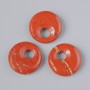Přívěšek donutového tvaru z červeného jaspisu, přírodní kámen, průměr 18×5 mm ±, otvor 5 mm ±