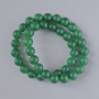 Korálky z chrysoprasu, přírodní kámen, hladká kulička, průměr 10 mm ±, délka cca 38 cm ±, navlečené na vlascu