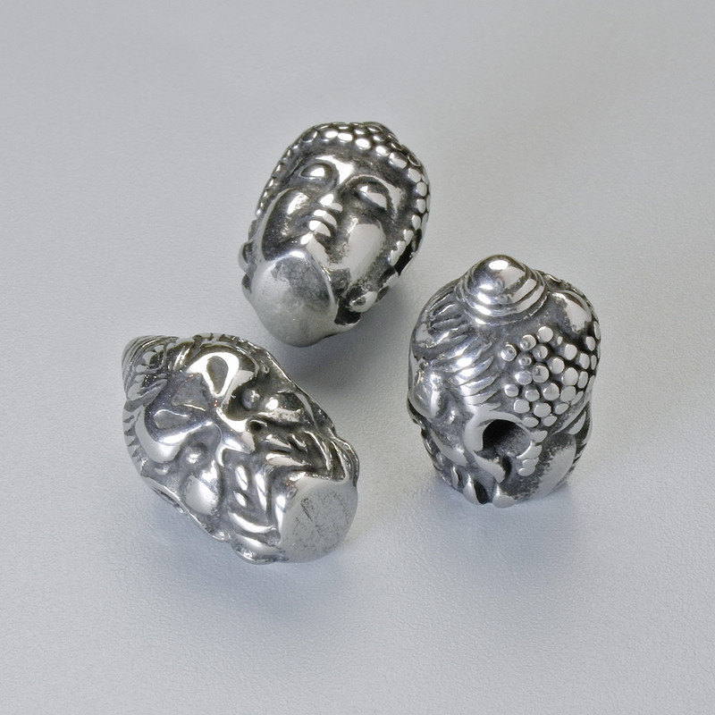 Korálková vložka – kovová součástka, průměr 14×9 mm, dírka 2,4 mm, stříbrná barva kovu, 1 ks