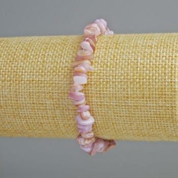 Náramek tónovaný lilová perleť – drobné úlomky, průměr 7×2 mm, délka 18 cm ± (elastický)