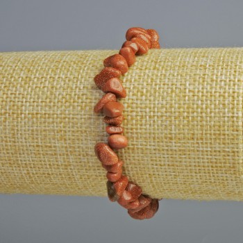 Náramek Aventurín Zlatý písek (syntetický) drobná zrna, průměr 8×5 mm, délka 18 cm (elastický)