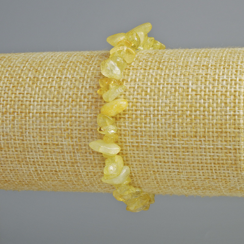 Náramek z přírodního citrínu, jemné zrníčka, rozměry 8×3 mm, délka 18 cm, elastický
