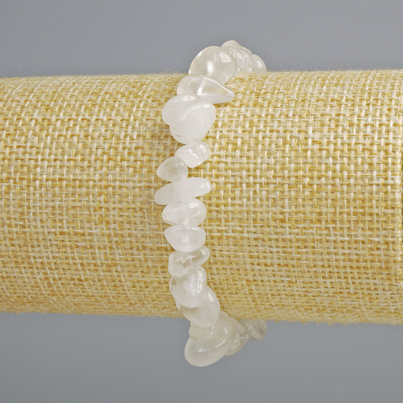 Náramek z horského křišťálu, drobné kamínky, průměr 8×4 mm, délka 18 cm, elastický