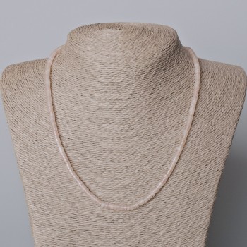 Náhrdelník z růžového křemene, přírodní kámen, broušený, průměr 4×2 mm, délka 45–48 cm