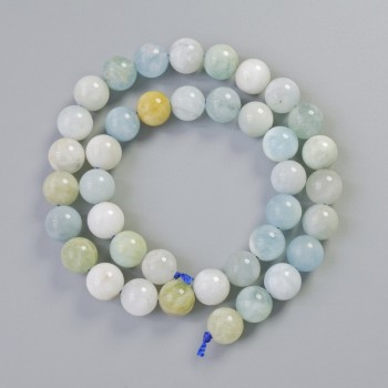 Korálky Morganitu – přírodní kámen, hladká kulička, průměr 10 mm, délka cca 38 cm, na niti