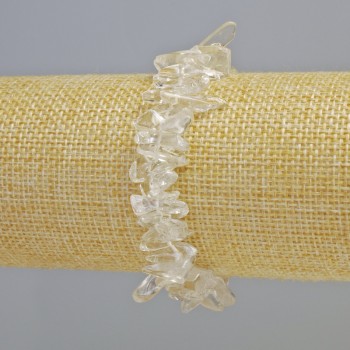 Náramek z horského křišťálu, drobné fragmenty kamene ve tvaru jehliček, průměr 15×4 mm ± (elastický), délka 18 cm+