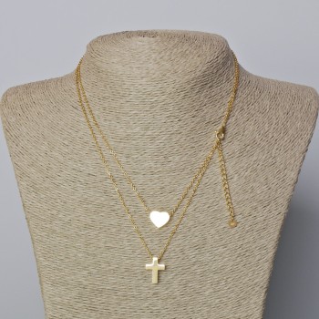 Řetízek Xuping s přívěskem „Srdce a Kříž“