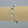 Náramek z mechového achátu, přírodní kámen, hladká kulička, průměr cca 6,5 mm, elastický, délka 18 cm
