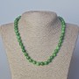 Náhrdelník z chrysoprasu, přírodní kámen, hladká kulička, průměr 8,5 mm, délka 45–48 cm