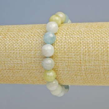 Náramek z Morganitu, přírodní kámen, hladká kulička, průměr 10 mm ± (elastický), délka 18 cm+