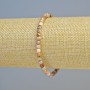 Náramek z rhodonitu z přírodního kamene, broušený kubický korálek, průměr cca 4 mm, délka 18 cm (elastická šňůra)