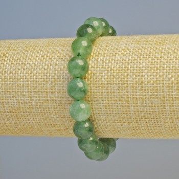 Náramek z jadeitu, přírodní kámen, hladký korálek, průměr 10,5 mm ± (elastické lanko), délka 18 cm+
