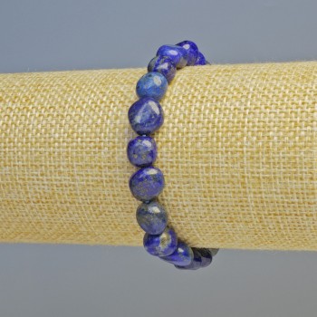 Náramek z lazuritu, přírodní kámen, galetované korálky, průměr 9 mm ± (elastický), délka 18 cm+