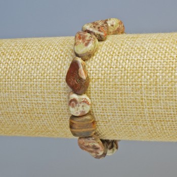 Náramek z jaspisu Picasso, přírodní kámen, fasetovaný, průměr 10×13 mm ± (elastická šňůrka), délka 18 cm+