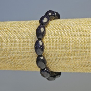 Náramek Aventurín Noční Káhira (syntetický) ovál, průměr 10×14 mm ± (elastický), délka 18 cm+