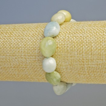 Náramek z morganitu, fazetované korálky, průměr 12×14 mm, elastický, délka 18 cm