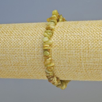 Náramek z grossuláru (zelený granát) z přírodních kamínků, průměr 8×3 mm ± (elastický), délka 18 cm+