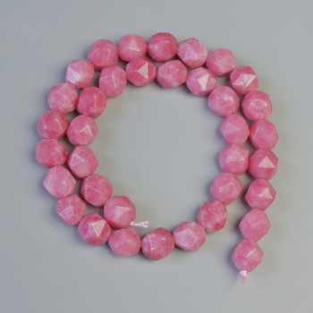 Korálky tonovaný křemen s umělým turmalínem, multifacetní, průměr 9×10 mm, délka 37 cm, na niti