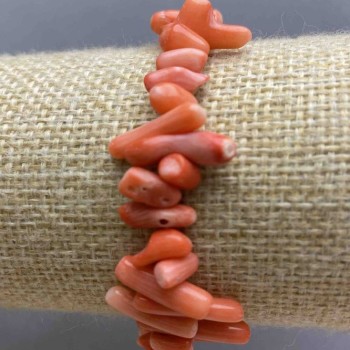 Náramek z růžového korálu, přírodní sloupcové korálky, průměr 9–17×4 mm ± (elastická šňůra), délka 18 cm+