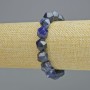 Náramek z přírodního sodalitu, vícehranný, průměr 10,5×12 mm ± (elastický), délka 18 cm+