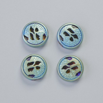 Korálka hematitu, matná barva chameleon, průměr 12×4,5 mm ± (4 ks)