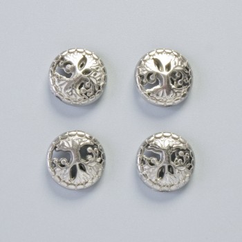 Намистина Гематит "Дерево" колір сріблястий, діаметр 12, 5х4, 5мм+- ( 4шт. )