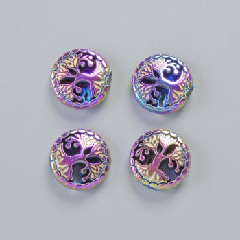 Намистина Гематит "Дерево" колір хамелеон, діаметр 12, 5х4, 5мм+- ( 4шт. )