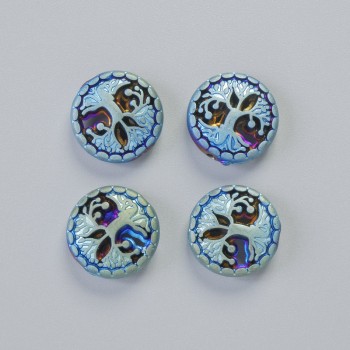 Намистина Гематит "Дерево" колір матовий хамелеон, діаметр 12, 5х4, 5мм+- ( 4шт. )