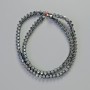 Korálky hematitu hvězdičky černé, průměr 4×4 mm, délka cca 41 cm