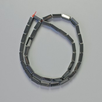 Korálky hematit obdélníkové, černé, rozměry 10×4 mm, délka cca 41 cm