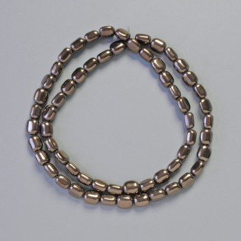 Korálky hematitu bronzového odstínu oválné 7×5 mm, délka 40 cm
