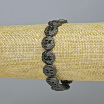 Náramek hematitu, matná černá barva, průměr 12 × 4,5 mm, délka 18 cm ± (elastický)