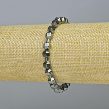 Náramek z hematitu ve tvaru činky, černé barvy, průměr 15×6 mm, délka 18 cm ± (elastický)