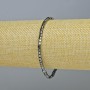 Náramek z hematitu – kostky, tmavé stříbro, průměr 3×3 mm, délka 18 cm, elastický