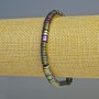 Náramek z hematitu rondel vícebarevný, průměr 6×2 mm ±, délka 18 cm, elastický