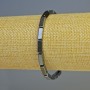 Náramek z hematitu obdélníkového tvaru, černé barvy, rozměry 10×4 mm, délka 18 cm, elastický
