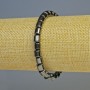 Náramek z hematitu cylindrického tvaru, černá barva, průměr 6×6 mm, délka 18 cm, pružný