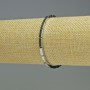 Náramek z hematitu, obdélníkový tvar, barva stříbrná, rozměr 9×3 mm, délka 18 cm, pružný