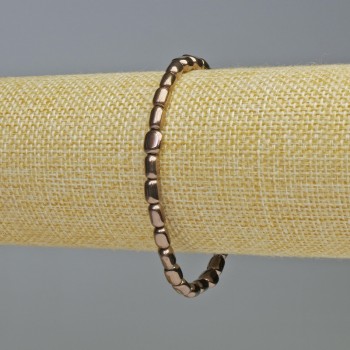 Náramek z hematitu, oválný tvar, bronzová barva, průměr 7×5 mm, délka 18 cm, elastický