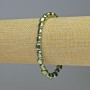 Náramek z hematitu, oválné korálky, zelený chameleon, průměr 7×7 mm, délka 18 cm, elastický