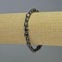 Náramek z hematitu, oválné korálky, černý chameleon, průměr 7×7 mm, délka 18 cm, elastický