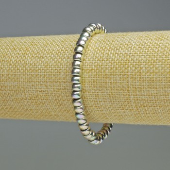 Náramek z duhového hematitu, róndelové korálky, duhová barva, průměr 6×4 mm, délka 18 cm, elastický