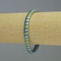 Náramek z hematitu – hadí vzor, zig-zag, vlnitý design; zelený matný chameleonový odstín; průměr 7×5×5 mm ±, délka 18 cm ±, elastický