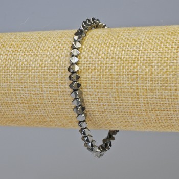 Náramek z hematitu ve tvaru hvězd, černá barva, průměr 4×4 mm, délka 18 cm, pružný