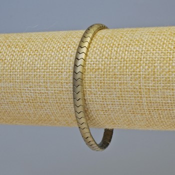 Náramek z hematitu ve tvaru hadího vzoru, vlnitý design, barva matná bronzová, průměr 5×4×3 mm, délka 18 cm, elastický