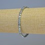 Náramek z hematitu – kostky modro-stříbrný, matný a lesklý, průměr 4×4 mm, délka 18 cm, elastický