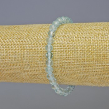 Náramek z přírodního topazu, broušená korálka o průměru 6 mm ±, délka 18 cm ±, elastický