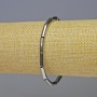 Náramek z hematitu ve válcovém tvaru, barva světlého stříbra, průměr 12×4 mm, délka 18 cm, elastický